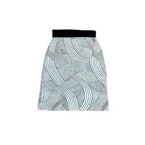 Anthropologie Maeve Black and White Geometric A-Line Knit Pencil Skirt Size XS